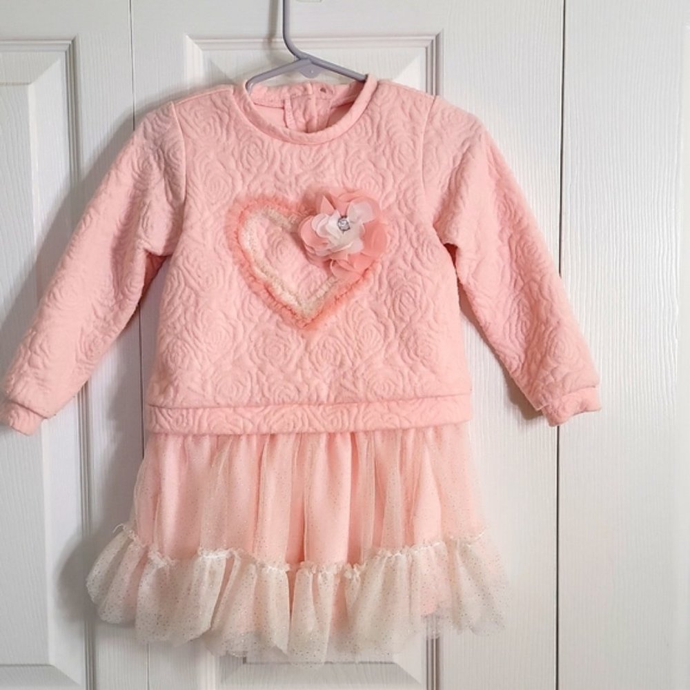 Children’s Apparel Network Girls Pink Tulle Dress Textured Top Size 2T - Picture 11 of 13